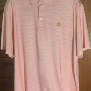 Masters Light Pink Short-Sleeve Polo with Chest Emblem